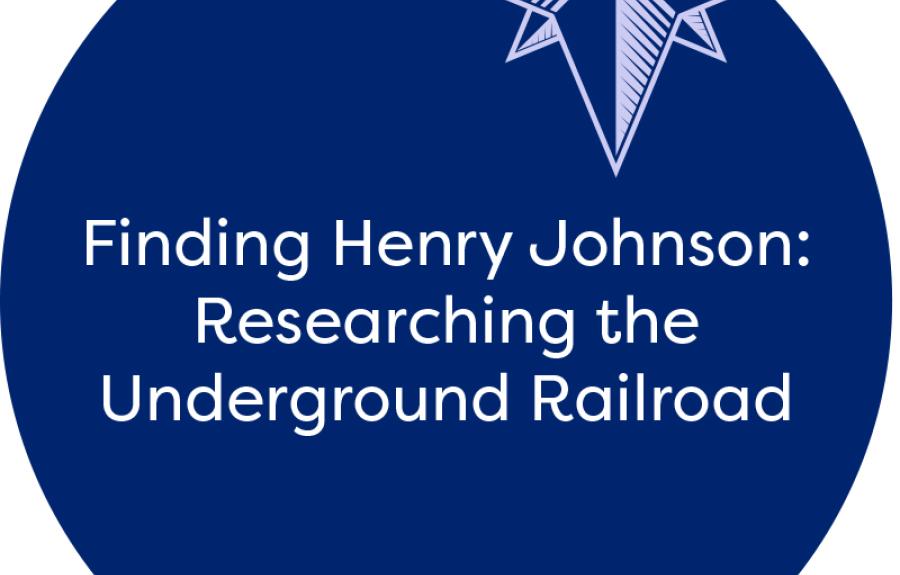 Finding Henry Johnson title text in navy blue circle with compass rose iamge