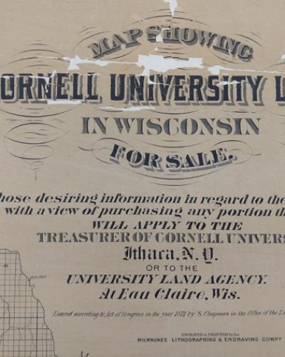 Map showing Cornell University Lands in Wisconsin